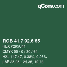 カラーコード: RGB 41.7 92.6 65 | qconv.com