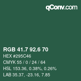 カラーコード: RGB 41.7 92.6 70 | qconv.com