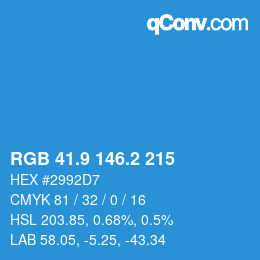 カラーコード: RGB 41.9 146.2 215 | qconv.com