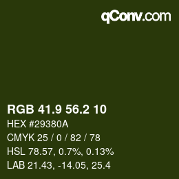 Color code: RGB 41.9 56.2 10 | qconv.com