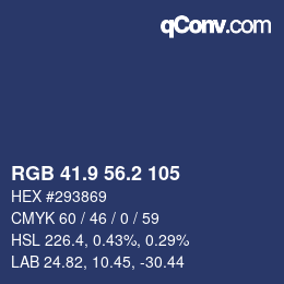 Color code: RGB 41.9 56.2 105 | qconv.com