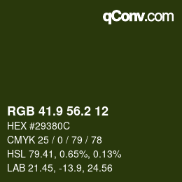 Color code: RGB 41.9 56.2 12 | qconv.com