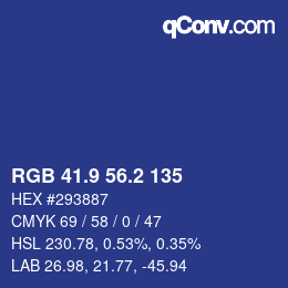 カラーコード: RGB 41.9 56.2 135 | qconv.com