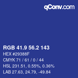 カラーコード: RGB 41.9 56.2 143 | qconv.com