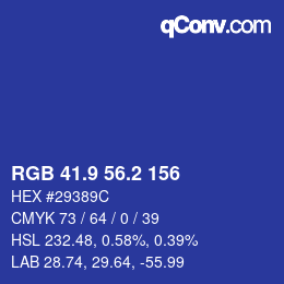 カラーコード: RGB 41.9 56.2 156 | qconv.com