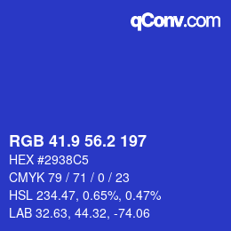 カラーコード: RGB 41.9 56.2 197 | qconv.com