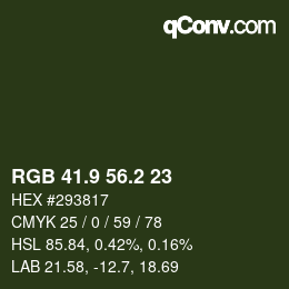 カラーコード: RGB 41.9 56.2 23 | qconv.com