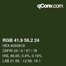 Farbcode: RGB 41.9 56.2 24 | qconv.com