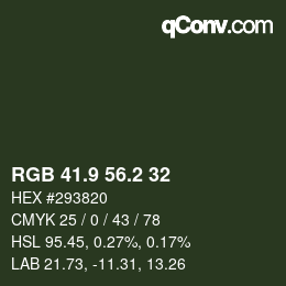 カラーコード: RGB 41.9 56.2 32 | qconv.com