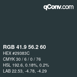 カラーコード: RGB 41.9 56.2 60 | qconv.com