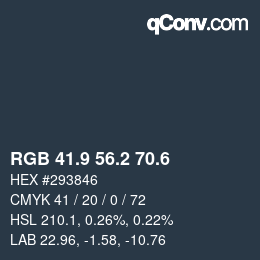 カラーコード: RGB 41.9 56.2 70.6 | qconv.com