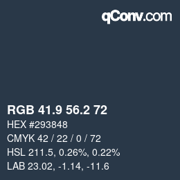 Color code: RGB 41.9 56.2 72 | qconv.com