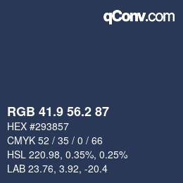 カラーコード: RGB 41.9 56.2 87 | qconv.com