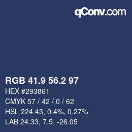 Color code: RGB 41.9 56.2 97 | qconv.com