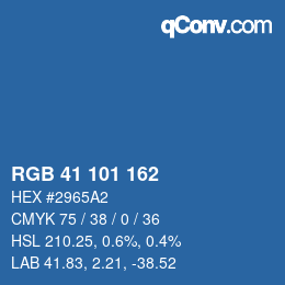 Color code: RGB 41 101 162 | qconv.com