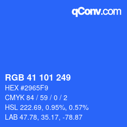 カラーコード: RGB 41 101 249 | qconv.com