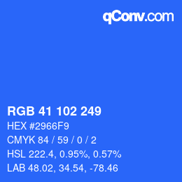 Color code: RGB 41 102 249 | qconv.com