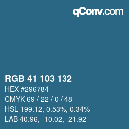 Color code: RGB 41 103 132 | qconv.com