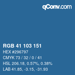 Color code: RGB 41 103 151 | qconv.com