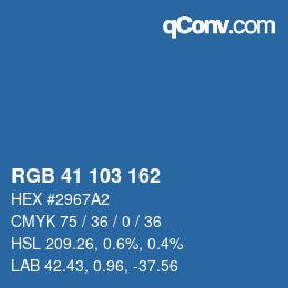 Farbcode: RGB 41 103 162 | qconv.com