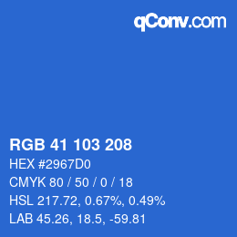 Color code: RGB 41 103 208 | qconv.com
