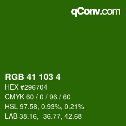颜色代码: RGB 41 103 4 | qconv.com