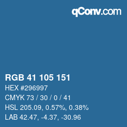 Color code: RGB 41 105 151 | qconv.com