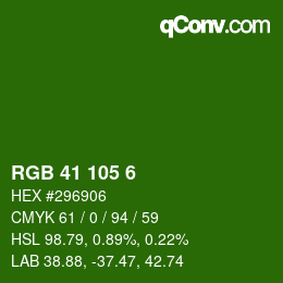 カラーコード: RGB 41 105 6 | qconv.com