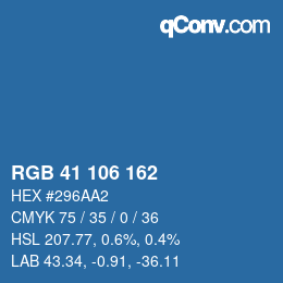 Color code: RGB 41 106 162 | qconv.com