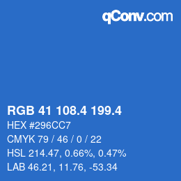 カラーコード: RGB 41 108.4 199.4 | qconv.com