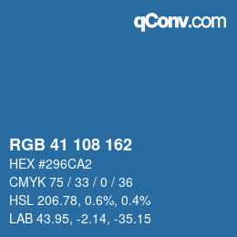 Color code: RGB 41 108 162 | qconv.com