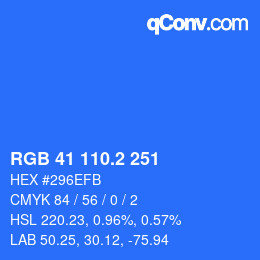 Color code: RGB 41 110.2 251 | qconv.com