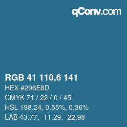 カラーコード: RGB 41 110.6 141 | qconv.com