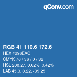 カラーコード: RGB 41 110.6 172.6 | qconv.com
