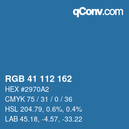 カラーコード: RGB 41 112 162 | qconv.com