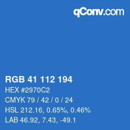 Color code: RGB 41 112 194 | qconv.com