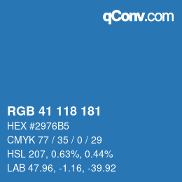 カラーコード: RGB 41 118 181 | qconv.com