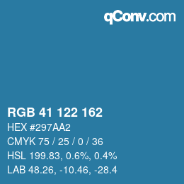 Color code: RGB 41 122 162 | qconv.com