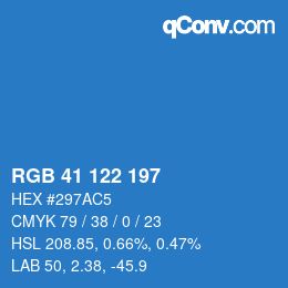 Color code: RGB 41 122 197 | qconv.com
