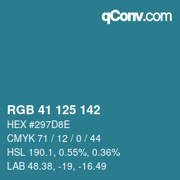 Código de color: RGB 41 125 142 | qconv.com
