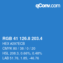 カラーコード: RGB 41 126.8 203.4 | qconv.com