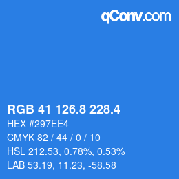 カラーコード: RGB 41 126.8 228.4 | qconv.com