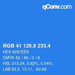 カラーコード: RGB 41 126.8 233.4 | qconv.com