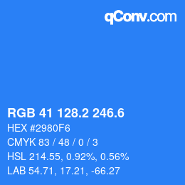 カラーコード: RGB 41 128.2 246.6 | qconv.com