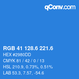 カラーコード: RGB 41 128.6 221.6 | qconv.com