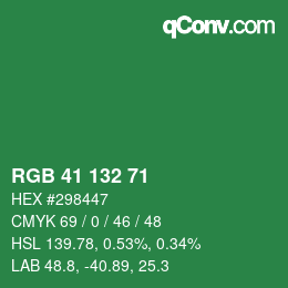 Código de color: RGB 41 132 71 | qconv.com