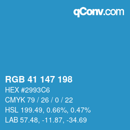 Color code: RGB 41 147 198 | qconv.com