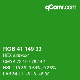 Color code: RGB 41 149 33 | qconv.com