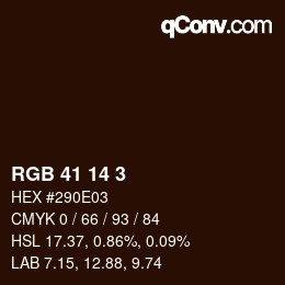 Color code: RGB 41 14 3 | qconv.com