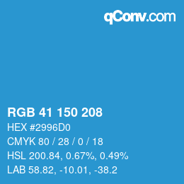 Color code: RGB 41 150 208 | qconv.com
